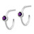 Sterling Silver Rhodium-plated Amethyst Post Hoop Earrings QE12623AM