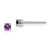 Sterling Silver Rhodium-plated 3mm Round Amethyst Post Earrings QBE25FEB