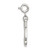 Sterling Silver Rhodium-plated CZ Dog Bone Top Dog Charm QC7821