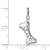 Sterling Silver Rhodium-plated CZ Dog Bone Top Dog Charm QC7821