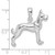 De-Ani Sterling Silver Rhodium-Plated Textured 3D Great Dane Pendant QC10242