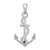 De-Ani Sterling Silver Rhodium-plated Polished 3D Anchor and Rope Pendant QC10247