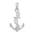 De-Ani Sterling Silver Rhodium-plated Polished 3D Anchor and Rope Pendant QC10247