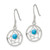 Sterling Silver Polished Turquoise Bead Dream Catcher Dangle Earrings QE16084