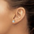 Sterling Silver Polished & Beaded Edge Square CZ Post Earrings QE16125