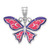 De-Ani Sterling Silver Rhodium-Plated Polished Enameled Purple Butterfly Pendant QC9775