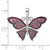 De-Ani Sterling Silver Rhodium-Plated Polished Enameled Purple Butterfly Pendant QC9775