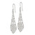 Sterling Silver Polished D/C Filigree Elongated Teardrop Dangle Earrings QE2