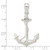 De-Ani Sterling Silver Rhodium-Plated Polished 3D Anchor with Rope Pendant QC9876