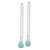 Sterling Silver Polished Blue Agate Teardrop Threader Earrings QE2543