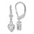 Sterling Silver Rhodium Plated 5mm Heart CZ Leverback Earrings QE2046CZ