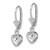 Sterling Silver Rhodium Plated 5mm Heart CZ Leverback Earrings QE2046CZ