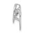 Sterling Silver Rhodium CZ Birthstone Vibrant Chain Slide QBPD32APR