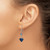 Sterling Silver Polished & Antiqued Blue Agate & Lapis Heart Dangle Earring QE2571