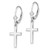 De-Ani Sterling Silver Rhodium-Plated Polished Latin Cross Leverback Earrings QE15597