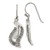 Sterling Silver Antiqued CZ Greek Key Leaf Shepherd Hook Earrings QE15668
