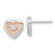 Sterling Silver RH-plated & Rose Gold-plated Diamond Heart Post Earrings QE15649