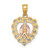 10K Two-Tone W/White Rhodium CZ Guadalupe Heart Pendant 10C1447