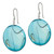 Sterling Silver Polished Blue Mother of Pearl Circle Dangle Earrings QE7615