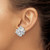 Cheryl M Sterling Silver Rhodium-plated Brilliant-cut & Marquise-cut CZ Cluster Post Omega Back Earrings QCM1102