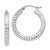 Sterling Silver Rhodium-plated Diamond-cut 3x25mm Square Tube Hoop Earrings QE8134