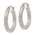 Sterling Silver Rhodium-plated Diamond-cut 3x25mm Square Tube Hoop Earrings QE8134