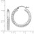 Sterling Silver Rhodium-plated Diamond-cut 3x25mm Square Tube Hoop Earrings QE8134