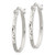 Sterling Silver Rhod-plated Polished/Textured 2mm Oval Hoop Earrings QE6605