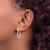 Sterling Silver Rhod-plated Polished/Textured 2mm Oval Hoop Earrings QE6605