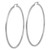 Sterling Silver Rhodium-plated Diamond-cut 2x70mm Square Tube Hoop Earrings QE8121