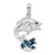 De-Ani Sterling Silver Rhodium-Plated Enameled Jumping Bass Fish Pendant QC10625
