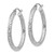 Sterling Silver Rhodium-plated D/C 3x30mm Hoop Earrings QE8088