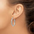 Sterling Silver Rhodium-plated D/C 3x30mm Hoop Earrings QE8088
