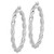 Sterling Silver Rhodium Plated Twisted 3.5x40mm Hoop Earrings QE6754