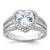 Cheryl M Sterling Silver Rhodium-plated Brilliant-cut CZ Halo Heart Ring QCM1660-7