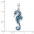 De-Ani Sterling Silver Rhodium-Plated Polished 3D Enameled Blue Seahorse Pendant QC10630