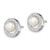 Sterling Silver Rhodium 6mm FW Cultured Pearl & Diamond Post Ear QDX310