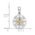 De-Ani Sterling Silver Rhodium-Plated Polished Mini Compass with 14k Needle Pendant QC10911G
