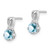 Sterling Silver Rhodium Plated Dia. Aquamarine Round Post Earrings QE9963AQ