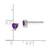 Sterling Silver Rhodium-plated 4mm Heart Amethyst Post Earrings QBE27FEB