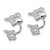 Sterling Silver Rhodium-plated Polished CZ Hearts Right Cuff Earring QE13679