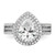 Cheryl M Sterling Silver Rhodium-plated Brilliant-cut Pear CZ Double Halo Ring QCM1570-8