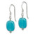 Sterling Silver Polished Aquamarine-color Glass Dangle Earrings QE9724