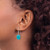 Sterling Silver Polished Aquamarine-color Glass Dangle Earrings QE9724