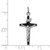 Sterling Silver Rhodium-plated Enameled Crucifix Charm QC3397