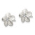Sterling Silver Polished & Satin CZ Flower Post Earrings QE8633