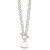 Sterling Silver Engraveable Heart Disc on Fancy Link Toggle Necklace QG1153-18