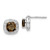 Sterling Silver Rhodium Plated Smoky Quartz and Diamond Post Earrings QDX667