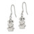 Sterling Silver Polished CZ Puzzle Pieces Dangle Earrings QE8793