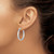 Sterling Silver RH-plated Scalloped Edge 4mm Round Hoop Earrings QE11680